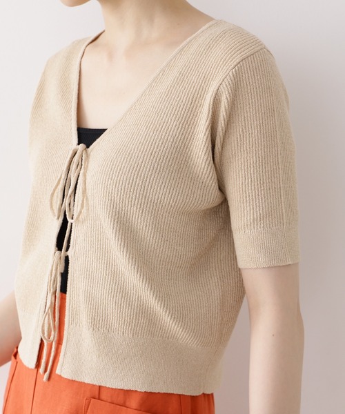 N.（N. Natural Beauty Basic）（エヌエヌナチュラルビューティーベーシック）の「◆前後２ＷＡＹリボンリブカーディガン（カーディガン/ボレロ・レディース・ブラック/グリーン/ナチュラル・MEDIUM）」の13枚目の写真