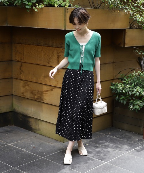 N.（N. Natural Beauty Basic）（エヌエヌナチュラルビューティーベーシック）の「◆前後２ＷＡＹリボンリブカーディガン（カーディガン/ボレロ・レディース・ブラック/グリーン/ナチュラル・MEDIUM）」の9枚目の写真