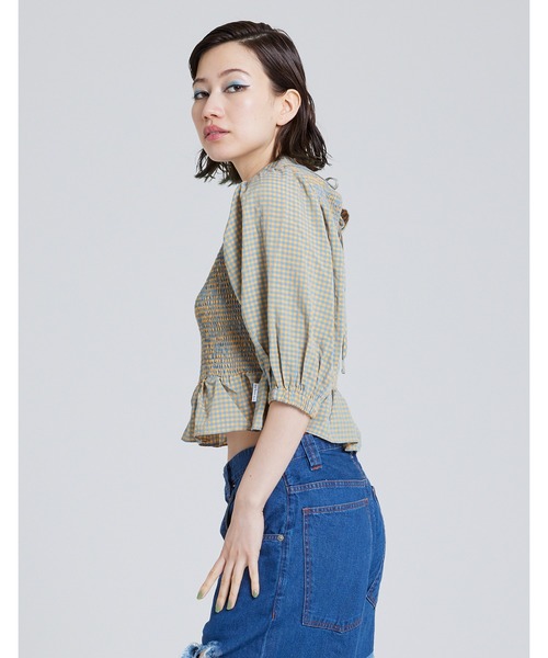 Little sunny bite（リトルサニーバイト）の「Check short blouse（シャツ/ブラウス・レディース・レッド/ピンク/ブルー/グリーン・FREE）」の7枚目の写真