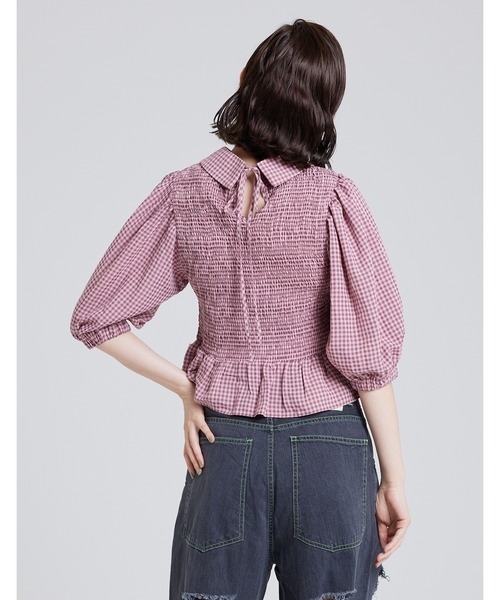 Little sunny bite（リトルサニーバイト）の「Check short blouse（シャツ/ブラウス・レディース・レッド/ピンク/ブルー/グリーン・FREE）」の10枚目の写真