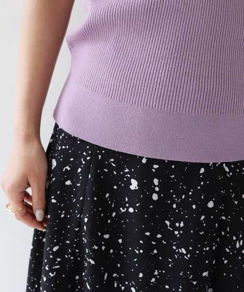 HER CLOSET（ハークローゼット）の「【TWENTY THREE】WEB限定ハートネックパフスリーブリブニットトップス（ニット/セーター・レディース・ブラック/パープル/イエロー/アイボリー・M）」の12枚目の写真