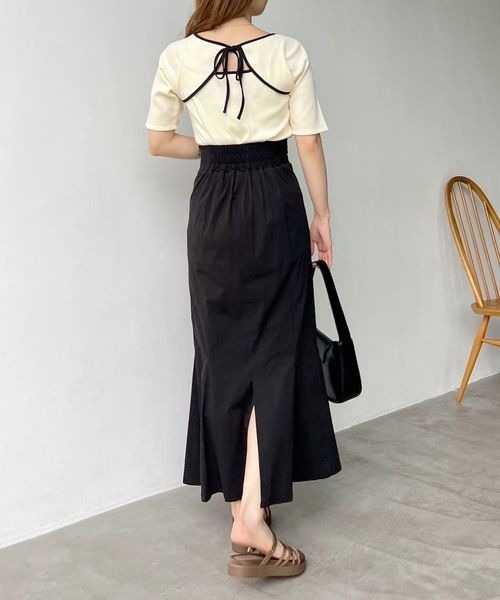 mysty woman（ミスティウーマン）の「バックオープンパイピングプルオーバー 297713（Tシャツ/カットソー・レディース・ブラック/オフホワイト/ベージュ・FREE）」の14枚目の写真