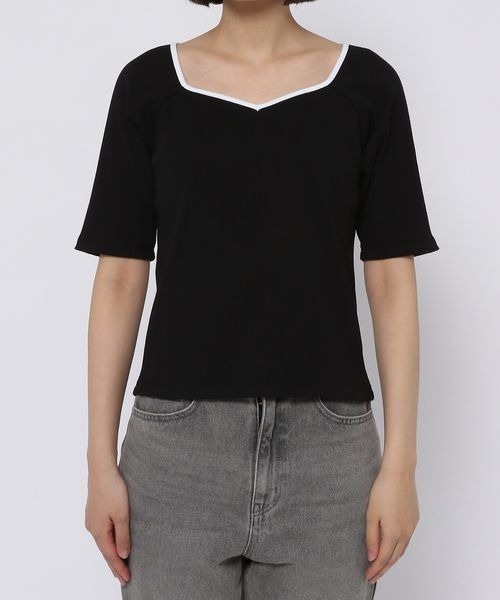 mysty woman（ミスティウーマン）の「バックオープンパイピングプルオーバー 297713（Tシャツ/カットソー・レディース・ブラック/オフホワイト/ベージュ・FREE）」の20枚目の写真