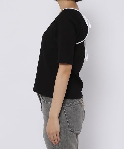 mysty woman（ミスティウーマン）の「バックオープンパイピングプルオーバー 297713（Tシャツ/カットソー・レディース・ブラック/オフホワイト/ベージュ・FREE）」の21枚目の写真