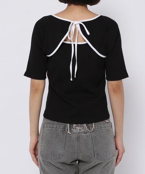 mysty woman（ミスティウーマン）の「バックオープンパイピングプルオーバー 297713（Tシャツ/カットソー・レディース・ブラック/オフホワイト/ベージュ・FREE）」の22枚目の写真
