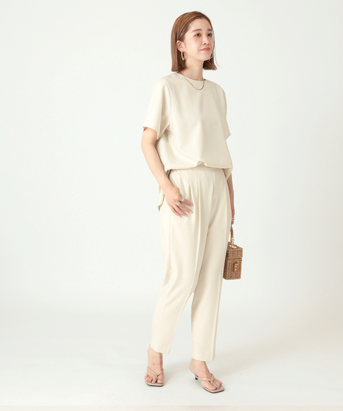 B.C STOCK（ベーセーストック）の「カラーテーパードパンツ（スラックス・レディース・グリーン/ホワイト/ベージュ/ブラック/ピンク・MEDIUM/SMALL）」の10枚目の写真