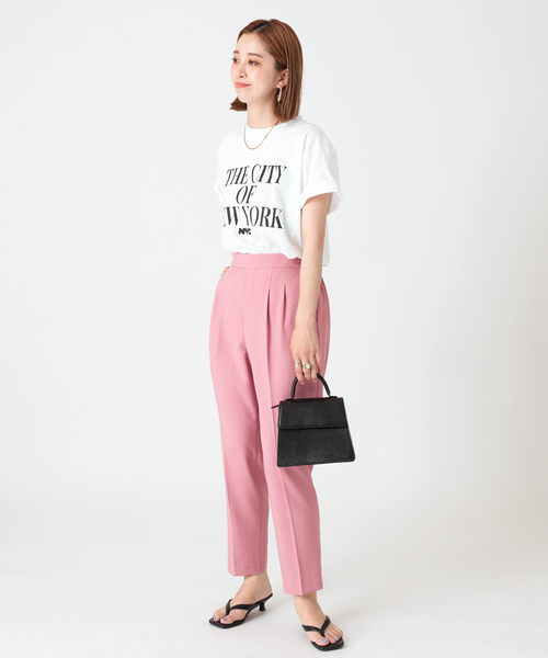 B.C STOCK（ベーセーストック）の「カラーテーパードパンツ（スラックス・レディース・グリーン/ホワイト/ベージュ/ブラック/ピンク・MEDIUM/SMALL）」の22枚目の写真