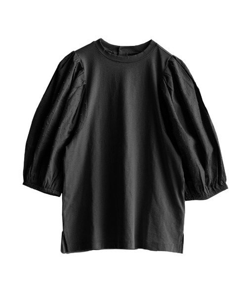 apartment department（アパートメントデパートメント）の「ドビードットジャガード ボリュームスリーブカットソー（Tシャツ/カットソー・レディース・ブラック/ベージュ・M）」の11枚目の写真