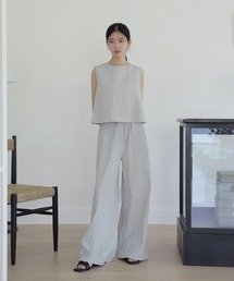 ノースリーブワイドゴムパンツセット