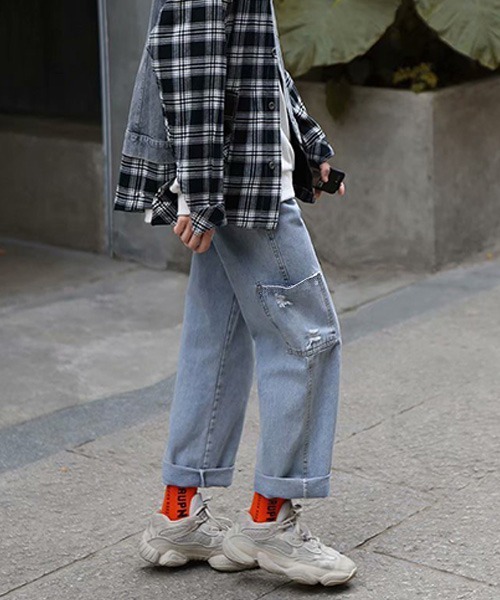 Anchor Smith(アンカー スミス)の「ルーズシルエット セミワイドクラッシュポケットペインターデニムパンツ(デニムパンツ・メンズ・ライトブルー/グレー/グリーン/ブルー・S/M/L/XL)」の22枚目の写真