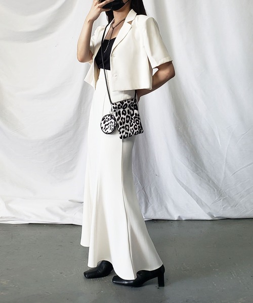 me+em select(ミームセレクト)の「※【 セットアップ対応 】半袖ショートテーラードジャケット(テーラードジャケット・レディース・ブラック/アイボリー・FREE)」の9枚目の写真