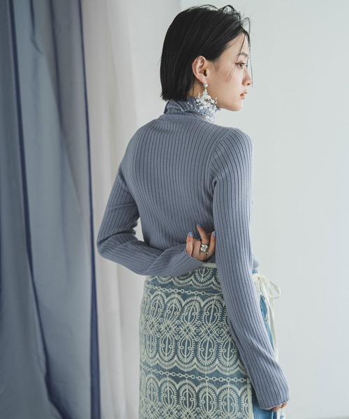 ロングスリーブカラフルリブタートルニット（ニット/セーター