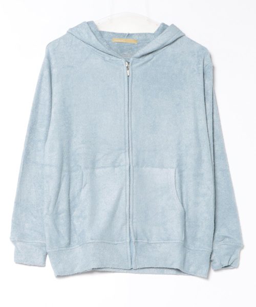 sleeping.com（スリーピングドットコム）の「オリジナルの香り付き素材 レディス・ゆるふわダブルパイルカットソージップアップパーカー（ルームウェア/パジャマ・レディース・ベージュ/オリーブ/ネイビー/ライトグレー/スカイブルー・ﾌﾘ-）」の5枚目の写真