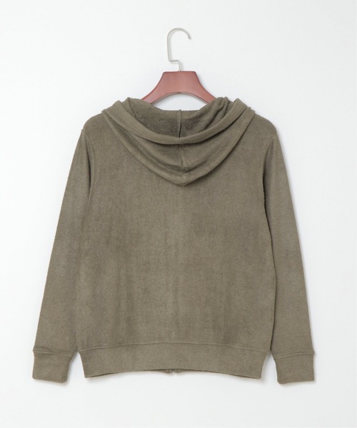 sleeping.com（スリーピングドットコム）の「オリジナルの香り付き素材 レディス・ゆるふわダブルパイルカットソージップアップパーカー（ルームウェア/パジャマ・レディース・ベージュ/オリーブ/ネイビー/ライトグレー/スカイブルー・ﾌﾘ-）」の8枚目の写真