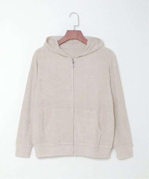 sleeping.com（スリーピングドットコム）の「オリジナルの香り付き素材 レディス・ゆるふわダブルパイルカットソージップアップパーカー（ルームウェア/パジャマ・レディース・ベージュ/オリーブ/ネイビー/ライトグレー/スカイブルー・ﾌﾘ-）」の16枚目の写真