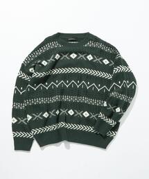 green label relaxing | 【WEB限定】＜GLR or（ジーエルアール オア）＞ ジャカード パターン ニット(ニット/セーター)