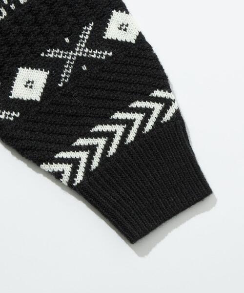 green label relaxing（グリーンレーベルリラクシング）の「【WEB限定】＜GLR or（ジーエルアール オア）＞ ジャカード パターン ニット（ニット/セーター・メンズ・ブラック/ダークグリーン/ダークブラウン・S/M/L）」の6枚目の写真