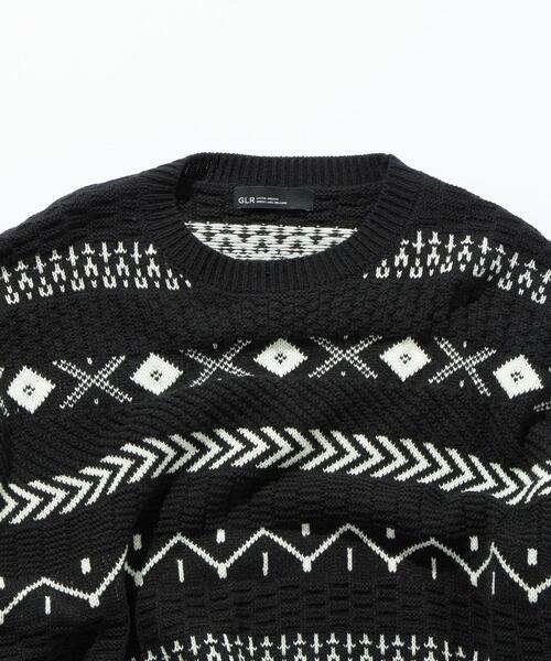 green label relaxing（グリーンレーベルリラクシング）の「【WEB限定】＜GLR or（ジーエルアール オア）＞ ジャカード パターン ニット（ニット/セーター・メンズ・ブラック/ダークグリーン/ダークブラウン・S/M/L）」の16枚目の写真