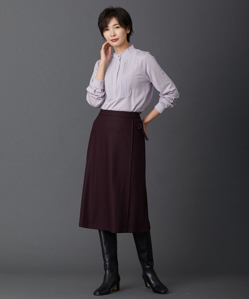 J.PRESS Ladies(J.プレス レディス)の「ウォッシャブルウールジャージー フリル衿 カットソー(Tシャツ/カットソー・レディース・ライトグレー系/サックスブルー系/ふじ色系/ネイビー系・SMALL)」の10枚目の写真