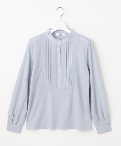 J.PRESS Ladies(J.プレス レディス)の「ウォッシャブルウールジャージー フリル衿 カットソー(Tシャツ/カットソー・レディース・ライトグレー系/サックスブルー系/ふじ色系/ネイビー系・SMALL)」の12枚目の写真