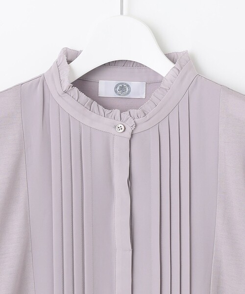 J.PRESS Ladies(J.プレス レディス)の「ウォッシャブルウールジャージー フリル衿 カットソー(Tシャツ/カットソー・レディース・ライトグレー系/サックスブルー系/ふじ色系/ネイビー系・SMALL)」の16枚目の写真