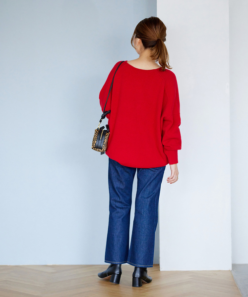 JOURNAL STANDARD(ジャーナルスタンダード)の「■MUSICカフタンプルオーバー(ニット/セーター・レディース・ブラック/ブラウン/ホワイト×ホワイト/レッド・FREE)」の10枚目の写真