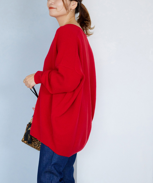 JOURNAL STANDARD(ジャーナルスタンダード)の「■MUSICカフタンプルオーバー(ニット/セーター・レディース・ブラック/ブラウン/ホワイト×ホワイト/レッド・FREE)」の12枚目の写真