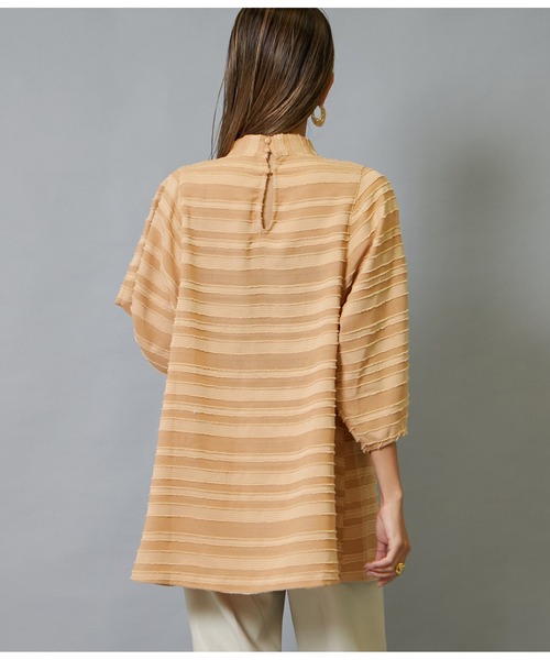 Settimissimo（セッティミッシモ）の「ジャガードボーダーコークーンスリーブブラウス（シャツ/ブラウス・レディース・オレンジ/ブラック・FREE）」の6枚目の写真