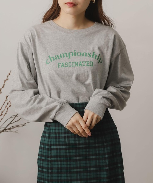 SENSE OF PLACE by URBAN RESEARCH（センスオブプレイスバイアーバンリサーチ）の「グラフィックロングTシャツ（Tシャツ/カットソー・レディース・オートミール/オフホワイト/グレー・ONE）」の2枚目の写真