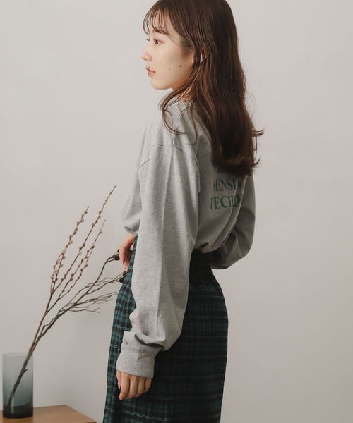 SENSE OF PLACE by URBAN RESEARCH（センスオブプレイスバイアーバンリサーチ）の「グラフィックロングTシャツ（Tシャツ/カットソー・レディース・オートミール/オフホワイト/グレー・ONE）」の10枚目の写真
