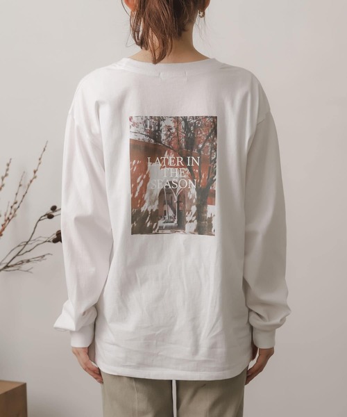 SENSE OF PLACE by URBAN RESEARCH（センスオブプレイスバイアーバンリサーチ）の「グラフィックロングTシャツ（Tシャツ/カットソー・レディース・オートミール/オフホワイト/グレー・ONE）」の16枚目の写真