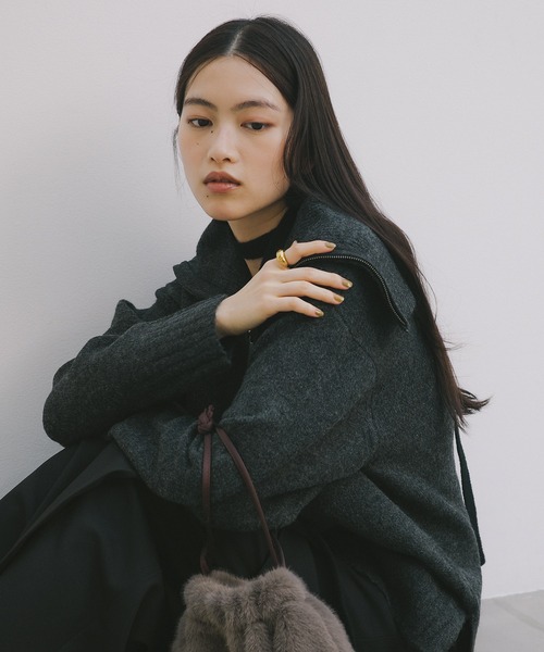 セール】セーラーカラー長袖ハーフジップニットトップス（ニット