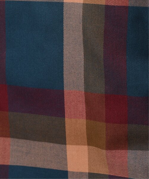 RAY CASSIN（レイカズン）の「チェック柄ウエストベルトスキッパーワンピース（シャツワンピース・レディース・ブラウン/レッド/グリーン/パープル・FREE）」の8枚目の写真