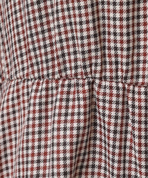 RAY CASSIN（レイカズン）の「チェック柄ウエストベルトスキッパーワンピース（シャツワンピース・レディース・ブラウン/レッド/グリーン/パープル・FREE）」の21枚目の写真
