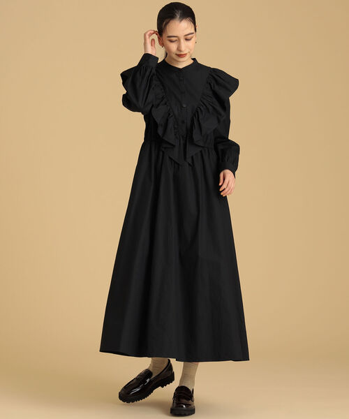 Ray BEAMS（レイビームス）の「Ray BEAMS / Vヨーク ラッフル ワンピース（ワンピース・レディース・ブラック/ホワイト・0/1）」の15枚目の写真