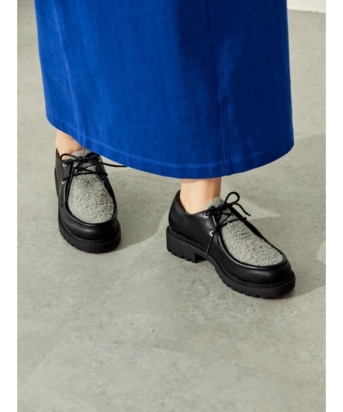 AMERICAN HOLIC（アメリカンホリック）の「トラックソールチロリアンシューズ（ドレスシューズ・レディース・ブラック/キャメル・M/L/S）」の6枚目の写真
