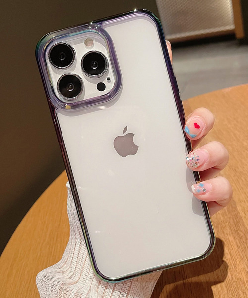 TeddyShop（テディショップ）の「【iPhone14/13用】パステルハイブリッドクリアiPhoneケース（スマホケース/カバー・レディース・パープル/ホワイト/マルチ/クリア/ミント/ピンク・ONE SIZE）」の5枚目の写真