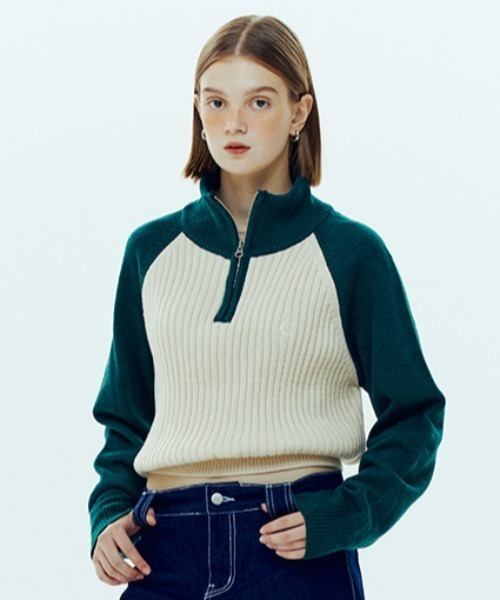【TARGETTO】ハーフジップアップラグランクロップTシャツ CLOTTY（クロッティ）の「A'GEM/9 × .kom『CLOTTY/クロッティ