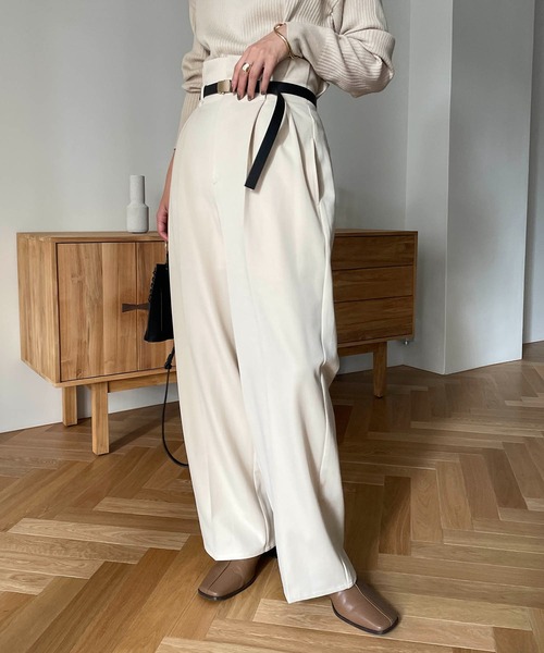 CAPRICIEUX LE'MAGE（カプリシューレマージュ）の「ベルトSETパンツ（その他パンツ・レディース・ブラック/ベージュ/ホワイト系その他・36/38）」の5枚目の写真