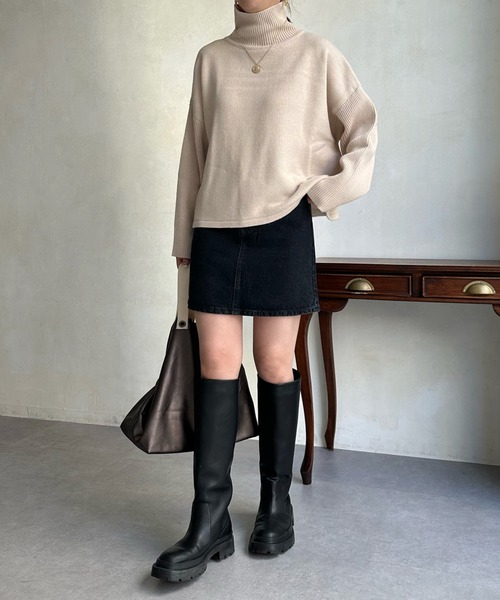 DouDou（ドゥドゥ）の「【LEE/リー】STANDARD WARDROBE デニムミニスカート（デニムスカート・レディース・ブラック/インディゴブルー・X-SMALL/SMALL）」の6枚目の写真