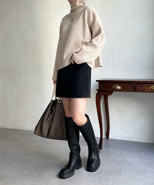 DouDou（ドゥドゥ）の「【LEE/リー】STANDARD WARDROBE デニムミニスカート（デニムスカート・レディース・ブラック/インディゴブルー・X-SMALL/SMALL）」の7枚目の写真