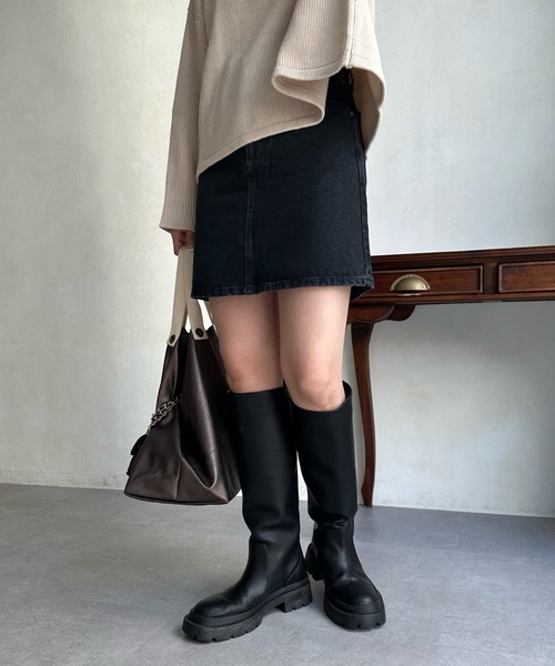 DouDou（ドゥドゥ）の「【LEE/リー】STANDARD WARDROBE デニムミニスカート（デニムスカート・レディース・ブラック/インディゴブルー・X-SMALL/SMALL）」の10枚目の写真