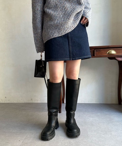 DouDou（ドゥドゥ）の「【LEE/リー】STANDARD WARDROBE デニムミニスカート（デニムスカート・レディース・ブラック/インディゴブルー・X-SMALL/SMALL）」の19枚目の写真