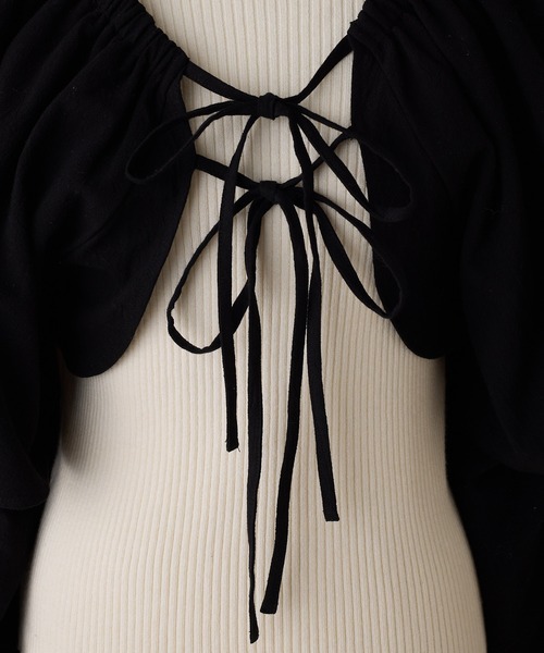 one after another NICE CLAUP（ワンアフターアナザーナイスクラップ）の「ハイネックニット＋ボレロセット（アンサンブル・レディース・アイボリー/ブラック/オフホワイト・FREE）」の15枚目の写真