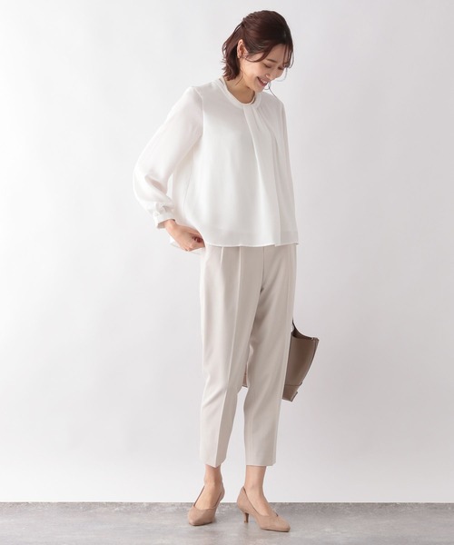 GLOBAL WORK（グローバルワーク）の「ボウタイ風ブラウス/124264（シャツ/ブラウス・レディース・ベージュ/ホワイト/グリーン/ホワイト系その他・MEDIUM/LARGE）」の9枚目の写真