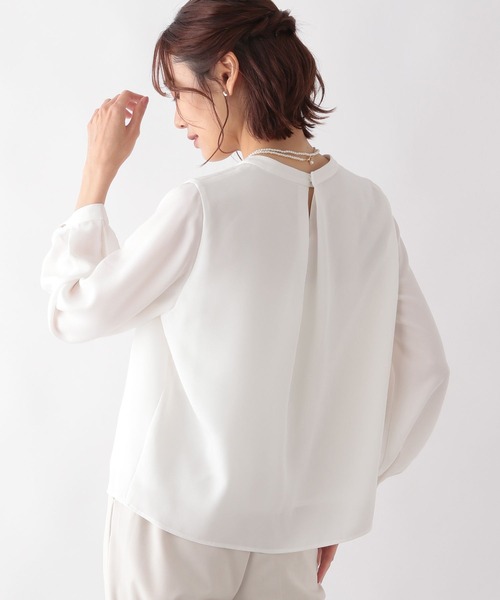 GLOBAL WORK（グローバルワーク）の「ボウタイ風ブラウス/124264（シャツ/ブラウス・レディース・ベージュ/ホワイト/グリーン/ホワイト系その他・MEDIUM/LARGE）」の13枚目の写真