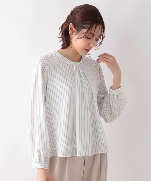 GLOBAL WORK（グローバルワーク）の「ボウタイ風ブラウス/124264（シャツ/ブラウス・レディース・ベージュ/ホワイト/グリーン/ホワイト系その他・MEDIUM/LARGE）」の17枚目の写真