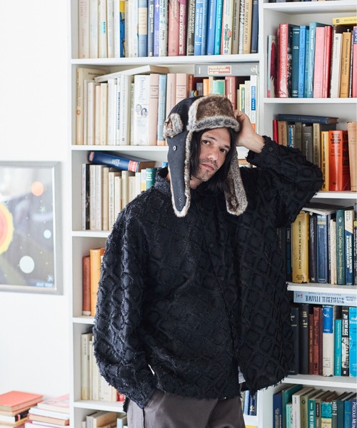 ADAMPATEK】fleece fur flight cap /ファー付きフリースフライト