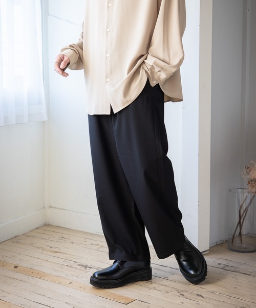 RAGEBLUE(レイジブルー)の「TRタックワイドパンツ(スラックス・メンズ・グリーン/オフホワイト/ブラック/ライトグレー・SMALL/MEDIUM/LARGE)」の3枚目の写真