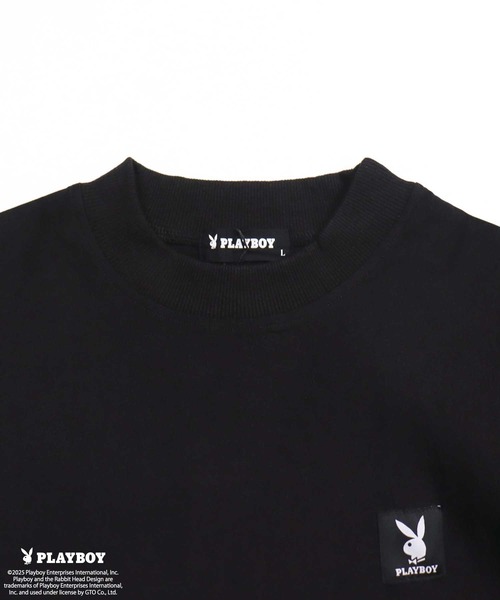 PLAYBOY(プレイボーイ)の「PLAYBOYスーパーストレッチモックネック長袖(Tシャツ/カットソー・メンズ・ブラック/チャコール・M/L/XL)」の3枚目の写真